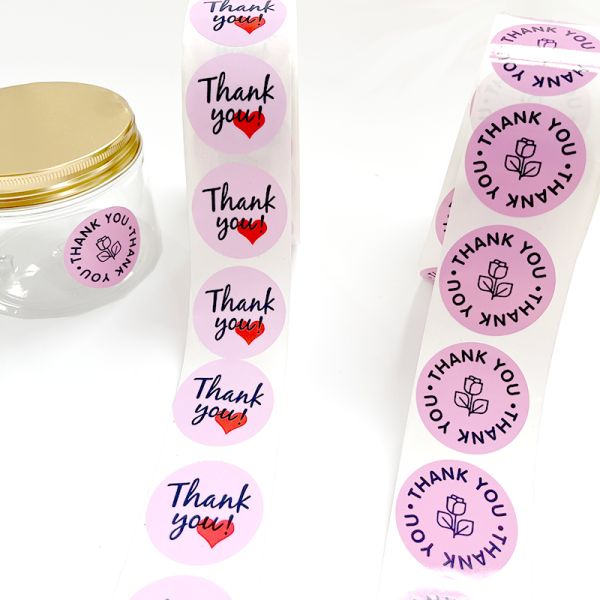 Factory Wholesale Customized Printed Personalized Adhesive Roll Holographic Vinyl Thank You Cup Sticker Label