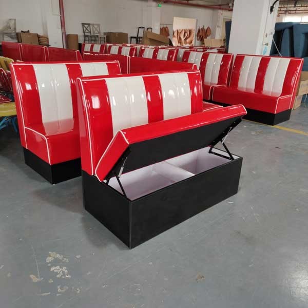 Американская будочка фаст-фуда ресторана усаживая софу ретро 1950S длинную