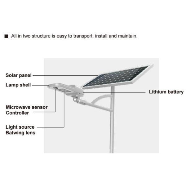 170lm/w Outdoor Solar Street Lamps , Solar Powered Led Lights IP65 Waterproof