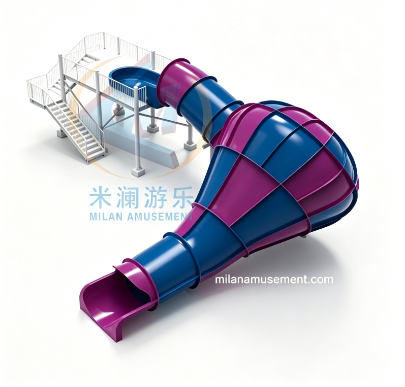 Custom Mini Tornado Water Slide – CE Certified Multi-Rider Interactive Slide with Customizable Width, Color & Theme