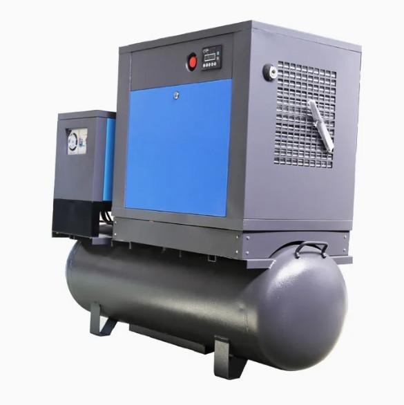 Compresseur micro-air à roulement à haute pression de 15 kW à deux étages, sans huile, moteur industriel stationnaire à faible roulement, pompe personnalisée