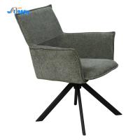 Silla giratoria de cuero de mediados de siglo con base metálica Dc-7532