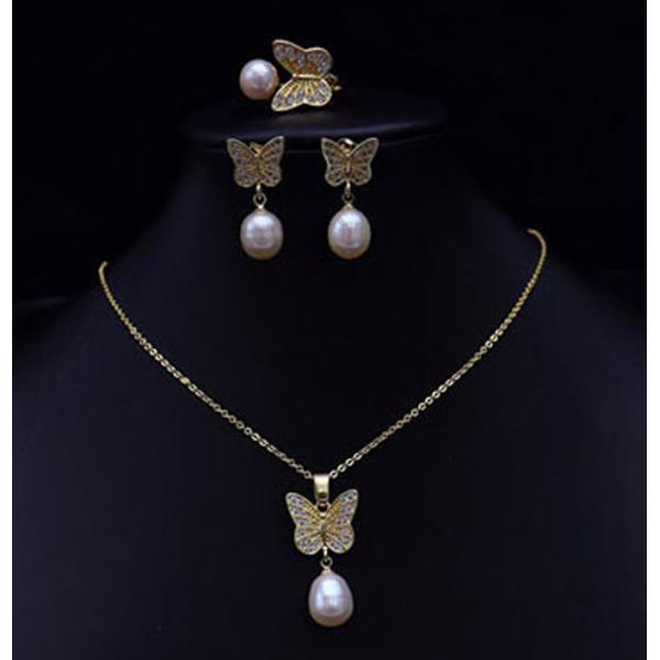 Butterfly Natural Pearl Necklace For Women Elegant Butterfly Pearl Chokers Necklace Wedding Gift Pearl Necklace Jewelry