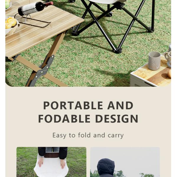 Silla de campamento de metal luna 150KG Capacidad 600D Tejido de Oxford