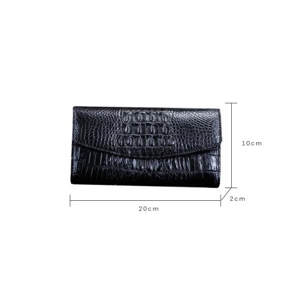 Exotic Real Crocodile Skin Women Large Trifold Wallet Genuine Alligator Leather Female Card Holders Lady Phone Clutch
