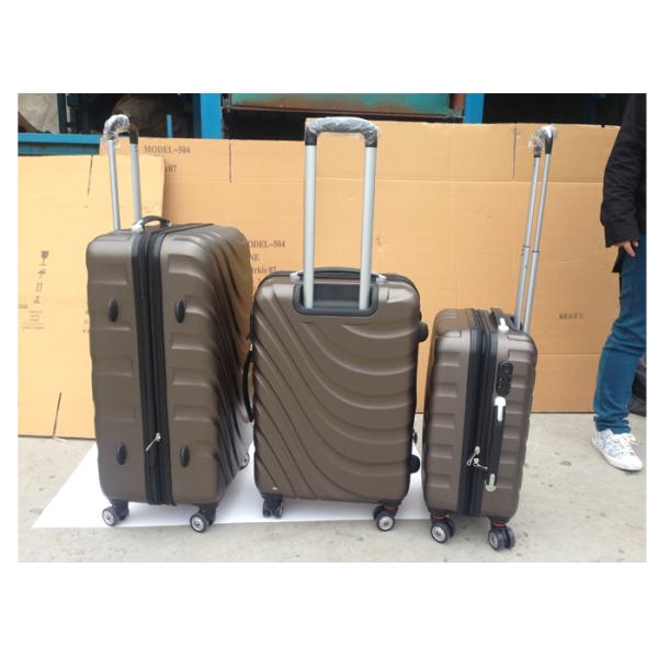 4 Wheel Carry On ABS Trolley Luggage , Lightweight 3 Pcs Luggage Travel Set Bag