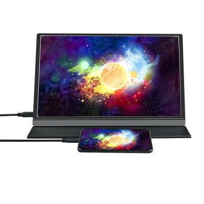 Função completa IPS da língua múltipla monitor portátil de 15,6 polegadas para o telefone esperto