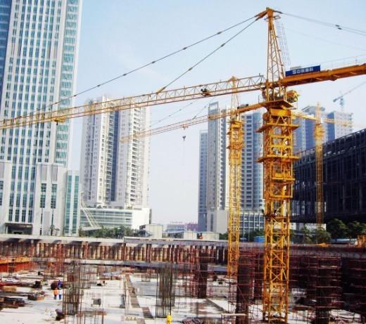 8t 48m Construction Potain Tower Crane (TC5811) 58m Jib Length , 1.1t Rated load Luffing Crane