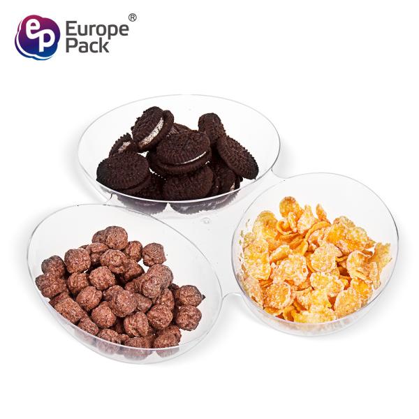 2019 New style 3 compartments clear plastic tray nut fruits tray