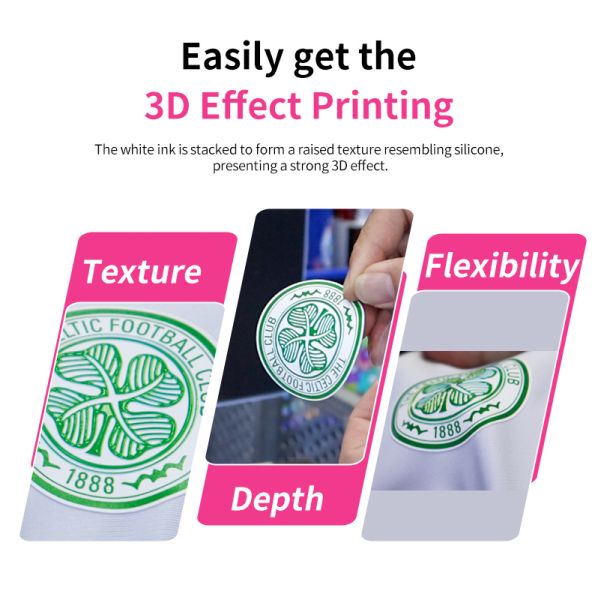 Fcolor No MOQ 3D UV Embossed Label Printer New Raised Logo Printing Machine for Clothing Shoes Bags No Mold Fast Delivery