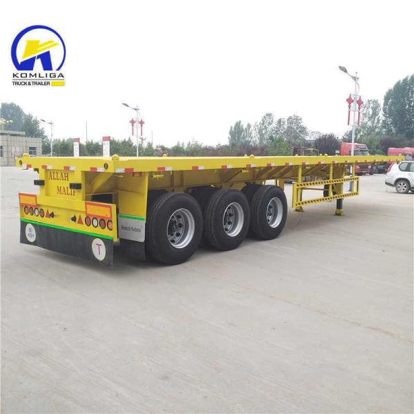 30-100t Loading Capacity Steel 3 Axles Flatbed Semi Trailer Transportation