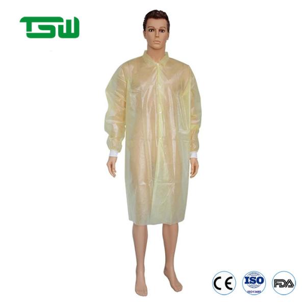 Yellow PP / SMS Disposable Lab Coat