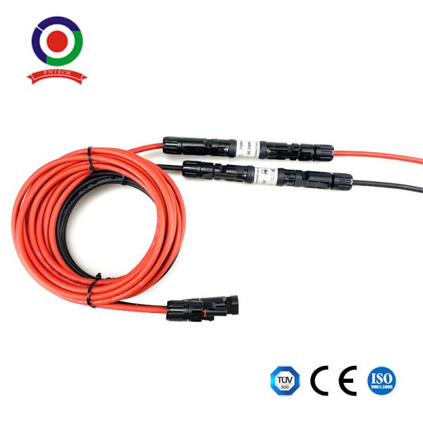 Extensão do núcleo 4mm2 do TUV XLPE cabo solar da única com o conector solar fêmea masculino