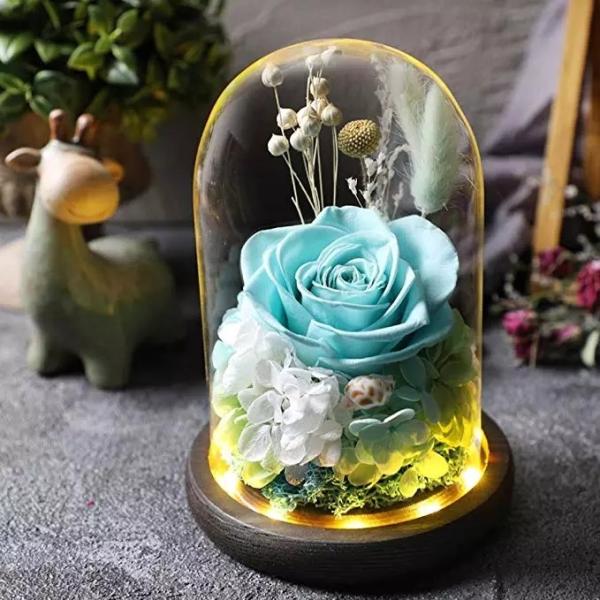 Popular Long lasting flowers arrangement preserved rose in glass