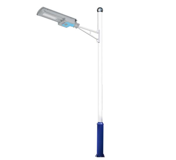 60w lithium battery with pole led solar panel power street light,integrated all in one led outdoor solar street light