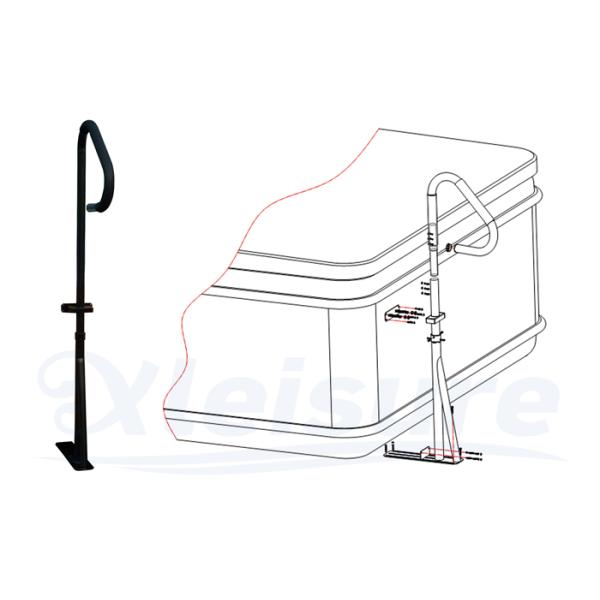 Поручень 2019 спа аксессуаров спа нового стиля бесплатной доставки алюминиевый для на открытом воздухе джакузи в черном цвете