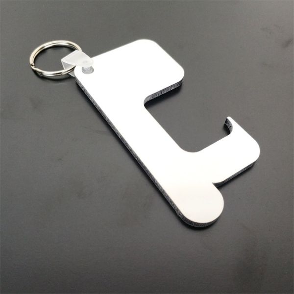 Sublimation MDF Self Defense Keychain Anti-Contact Door Open Elevator Protection Keychain