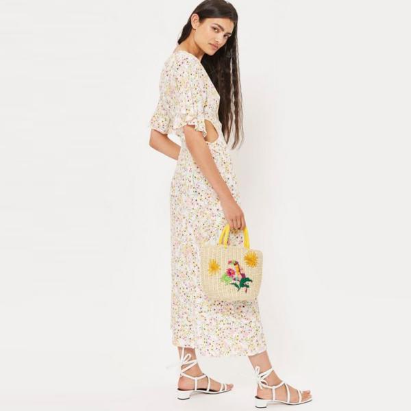 Bohemian V-neck Floral Dress - Breathable Casual Dresses for Women