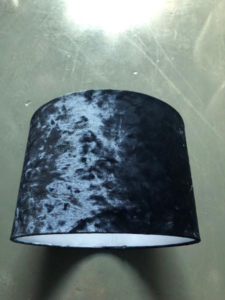 White Inner Hardback Lamp Shade Silver Crushed Velvet Lampshade