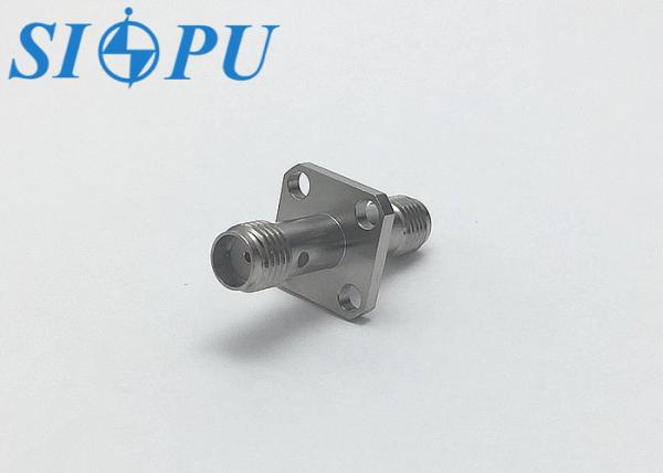 Double-Headed SMA Female RF Adapter – Straight Through, Flange Mount