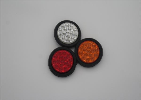 Amber Red White 24 led round truck trailer tail light 4inch led lights 24v for trucks
