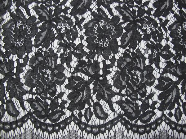 Grey Elastic Cord Lace Material / Floral Viscose Nylon Cotton Fabric CY-DK0011