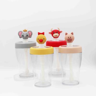 OEM Cute Cartoon Childrens Straw Water Bottle Dust Proof Design