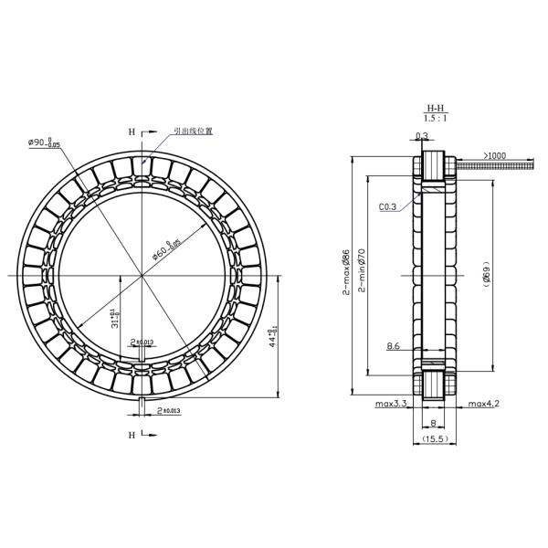 90 Мотор без рамы напряжение 24VDC скорость 400RPM для роботизированных рук и т.д.
