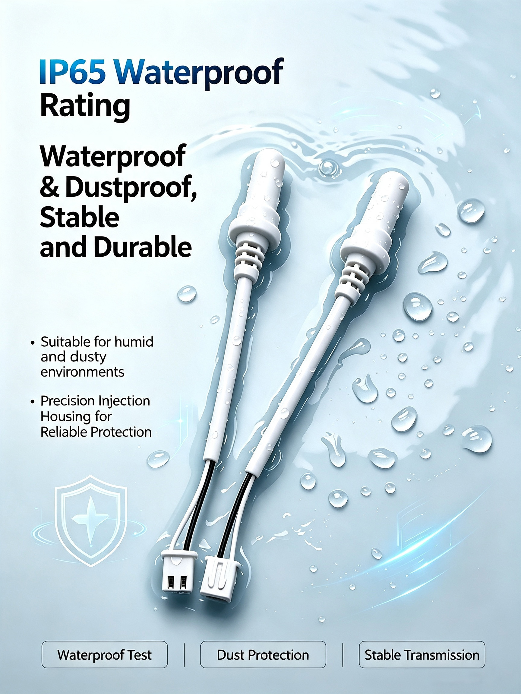 10K 3950K Waterproof NTC Temperature Sensor Probe for Aquarium Chillers and Pet Carriers