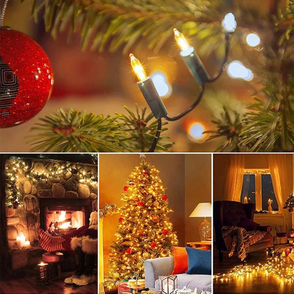 Christmas Lights Indoor Outdoor Mini Halloween String Light 120V Certified Green Wire Lights for Xmas Tree Patio Holiday