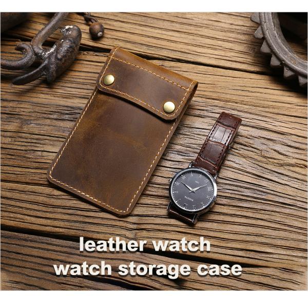 CROSS-BORDER RETRO CRAZY HORSE LEATHER WATCH BAG CONVENIENT CREATIVE LEATHER WATCH STORAGE HOLSTER