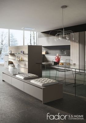 Luxury Beige Stainless Steel Kitchen Cabinets With Natural Wood Accents
