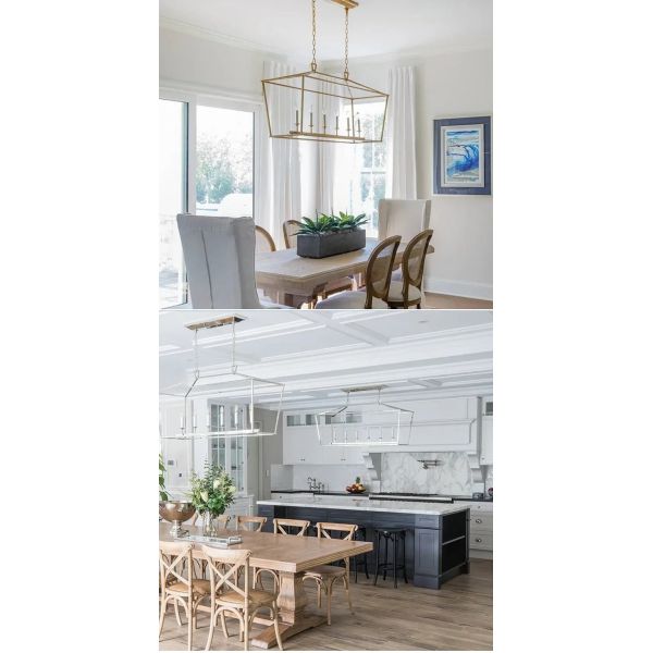 Loft Vintage Iron Birdcage Pendant Light Modern  Darlana Linear Lantern Chandelier（WH-AP-640）