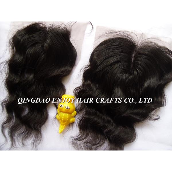 Lace top closure 4''x4'' ,malaysian virgin hair natural color loose wave 10''-24''length