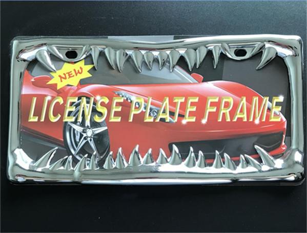Crocodile Mouth Style Metal License Plate Frames Crack And Corrosion Resistant