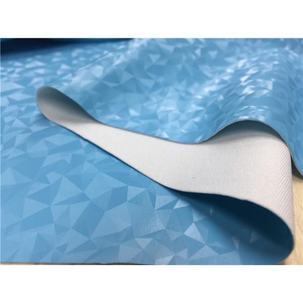 Blue Color Garment Leather Fabric 0.45mm Thickness Customized Surface
