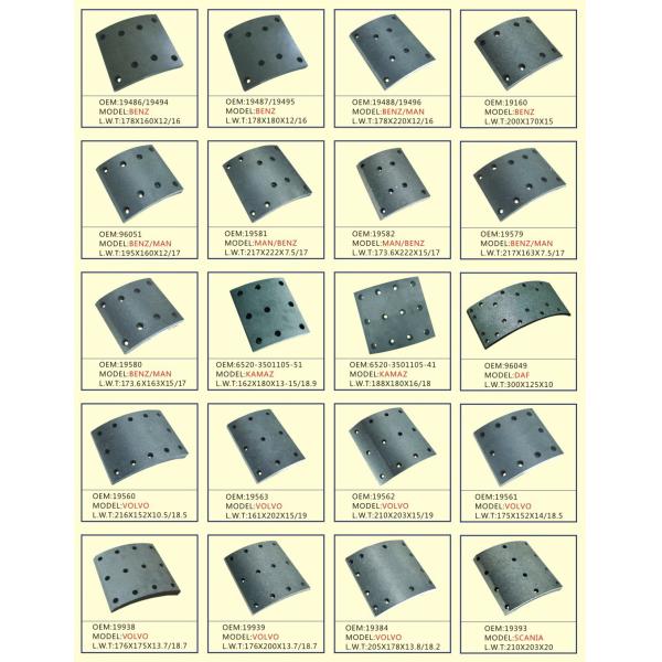 Non Asbestos Brake Lining For Truck Heavy Truck Brake Lining 19933 Brake Lining