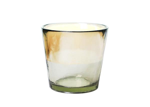 72mm Half Amber Colored Glass Votives Handmade Pressed