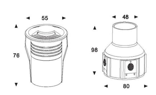 IP67 LED Underground Lamp,Aluminum Underground Lighting Fixtures 1 / 2 / 4 Side Lighting
