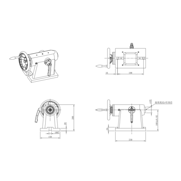 4 Axis Manual Center Tailstock With Easy Installation Extra Stability For Heavy Cutting