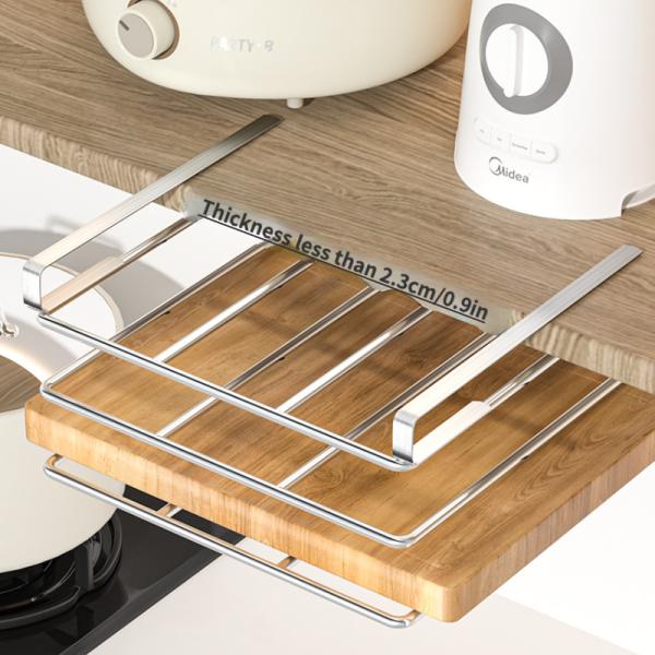 Metal Cutting Board Holder Hanging Rack Under Cabinet Shelf Organizer Door For Kitchen