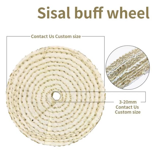 150mm 100mm Sisal Polishing Wheel For Stainless Steel Jewelry Buffing