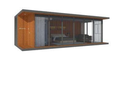 O aço de Gray Wood Modern Prefab Houses/casa pré-fabricada dirige a instalação fácil