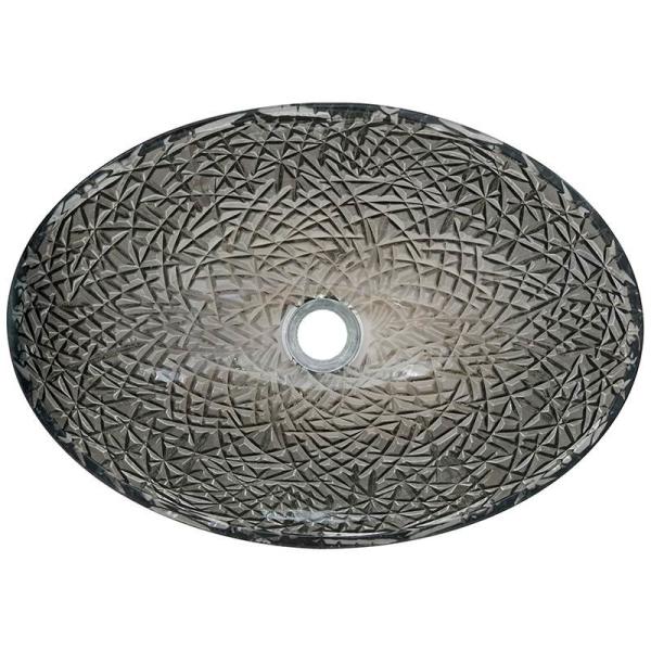 Bacia cromada da bacia de lavagem do banheiro acima do cristal moderno de prata oval contrário