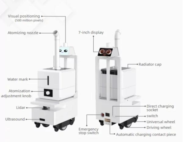 Remote Navigation Hospital Disinfection Robot Hyper Light 16L SLAM