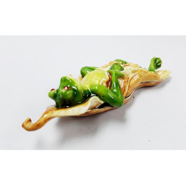 Frog enamel trinket jewelry box frog shape fancy jewelry gift box for Jewerly
