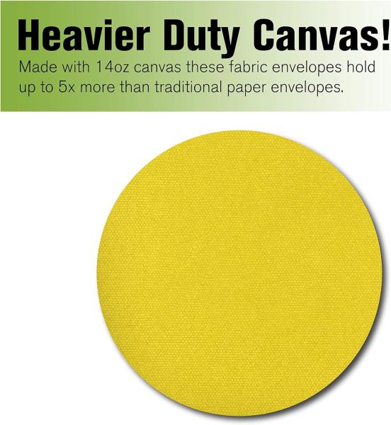 Canvas Interoffice Mailer, 14 oz. | 14W x 11H | Transit Bag | Large Zipper Bag with Grommet | Use with Padlock