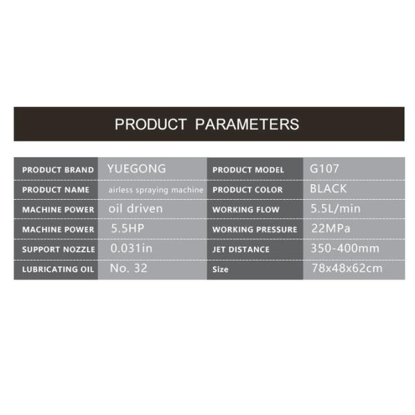 5.5HP Gasoline Engine Airless Paint Spray Machine Coating Spray Painting Equipment