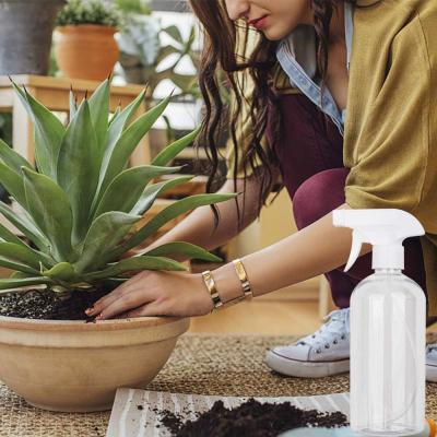 500ml Plastic Transparent Cylindrical Clear Bottle With White Spray For empty Spray Bottle