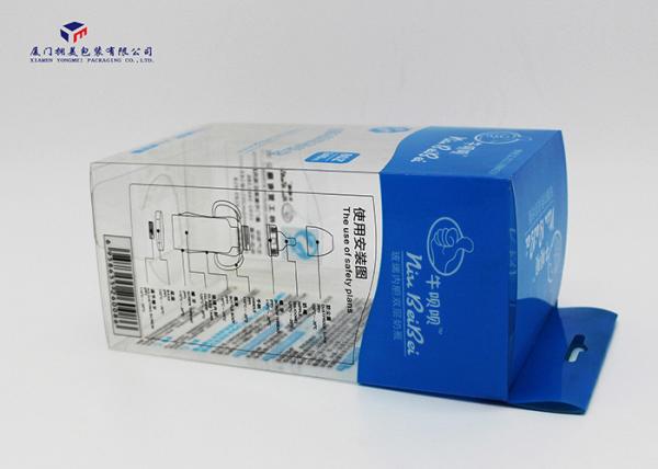 0.3mm Thickness PET Plastic Retail Packaging Boxes Offset Printing Hang Strip On Top
